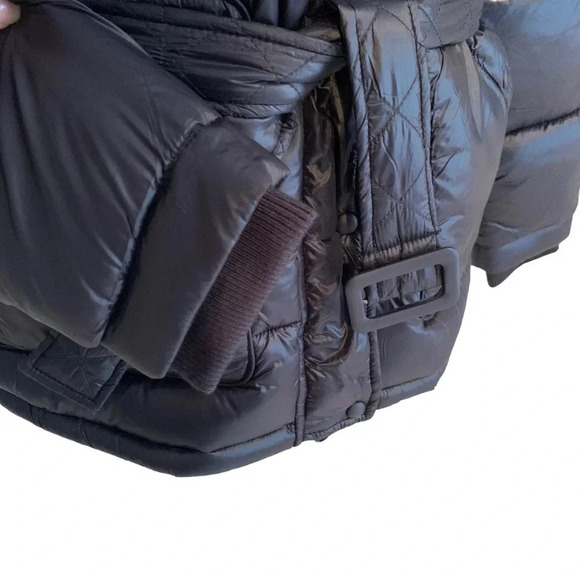 Toboggan Canada Mia Puffer Belted Coat with Removable Hood Black Size XL NWT - Picture 8 of 16